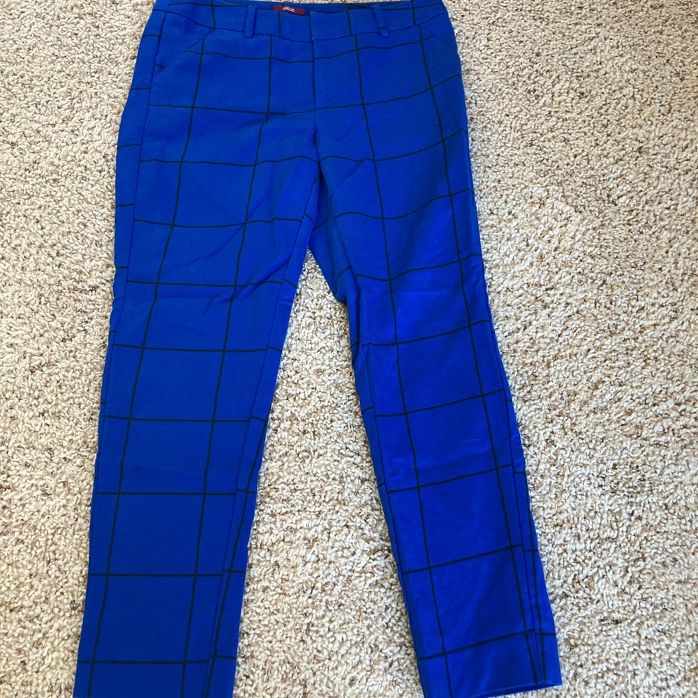 Black and Blue Grid Pants